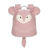 LÄSSIG Kleiner Kinderrucksack für Kita Kindertasche Krippenrucksack mit Brustgurt/Tiny Backpack, 20 x 9 x 24 cm, 3,5 L, Chinchilla