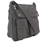 ekavale - leichte Damen-Umhängetasche - Praktische Crossbody-Handtasche - mit vielen fächern - Schultertasche - wasserabweisende Damentasche (Grau)