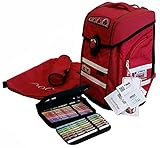 McNeill Ergo PRIMERO Schulranzen-Set 4-teilig Schultasche Schoolbag Mädchen Rot