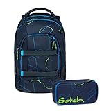 satch Pack Schulrucksack Set 2tlg. mit Schlamperbox (Blue Tech)