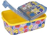 Premium Brotdose Lunchbox mit 3 Fächern, MINIONS Brotbox für Kinder - ideal für Schule, Kindergarten oder Freizeit