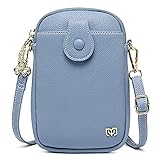Voberry Handytasche Umhängetasche Damen Schultertasche PU Leder Handtaschen Handy Brieftasche Geldbörse mit Verstellbar Abnehmbar Schultergurt (Blau)